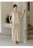 Tulip White Mulberry Silk Embroidered Cheongsam Top