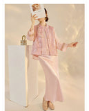Nina 2-Piece Pink Embroidered Cheongsam Set