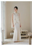Sunrise 2-Piece Apricot Embroidered Cheongsam Top