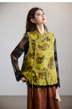 Anemone Yellow Green Lace Cheongsam Vest