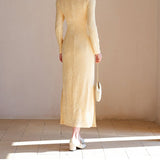 Ines Unique Knitted Jacquard Cheongsam Dress Modern Qipao