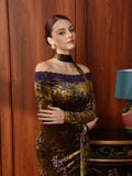 Maya Gold Lace Cheongsam Dress