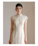 Tara Jinyao Apricot Slim Fit Cheongsam