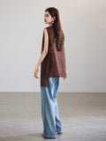 Muse Brown Embroidered Cheongsam Vest