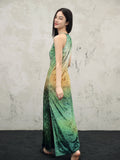 Valencia Print Vintage High-Slit Cheongsam Dress