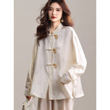 Glow Off White Jacquard Cheongsam Top