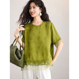 Hibiscus Matcha Green Jacquard Cheongsam Top