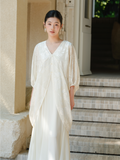 Lea Cloudy Apricot Jacquard Cheongsam Dress