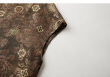 Celeste 2-Piece Yellow Coffee Jacquard Top Cheongsam