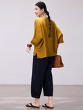 Sura Amber Yellow Relaxed Fit Cheongsam Top