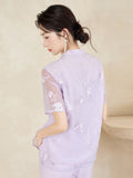 Leandra 2-Piece Purple Embroidered Cheongsam Top