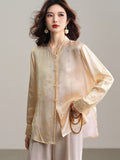 Aldebaran Apricot Yellow Jacquard Cheongsam Top