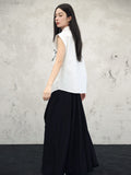 Elegance White Rose Print Cheongsam Top