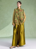 Lotus Pine Green Jacquard Cheongsam Vest