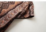 Dorothea Coffee Brown Print Cheongsam Top