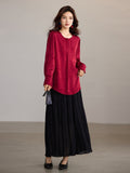 Aristocrat Aristocrat Red Jacquard Cheongsam Top