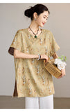 Song Yellow Jacquard Cheongsam Top