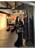 Chiffon Unique Embroidered Velvet Cheongsam Qipao Jacket