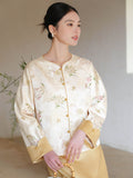 Sara Crabapple White Embroidered Cheongsam Top