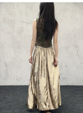 Amber Fortune Gold Vintage Cheongsam Skirt
