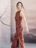 Theresa Red Dragon Print Cheongsam Dress