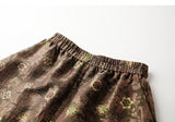 Celeste 2-Piece Yellow Coffee Jacquard Top Cheongsam