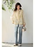 Sky Beige Loose-Fit Cheongsam Top