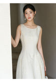Valencia Foggy Apricot Sequin Embroidered Cheongsam Dress