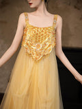 Rigel Gold Lace Cheongsam Dress
