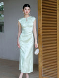 Regent Jade Green Jacquard Cheongsam Dress