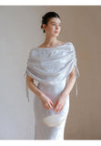 Anemone Ice Silver Jacquard Cheongsam Dress