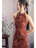 Theresa Red Dragon Print Cheongsam Dress