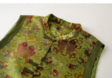 Lotus Pine Green Jacquard Cheongsam Vest