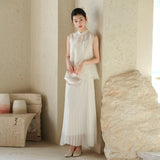Muse 2-Piece Embroidered Mulberry Silk Cheongsam Top