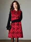 Yuan Burgundy Cheongsam Dress