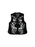 Ursula Black Sequin Embroidered Vest Cheongsam