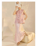 Nina 2-Piece Pink Embroidered Cheongsam Set