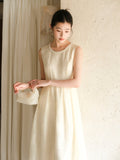 Kaia Cloud Apricot Slim-Fit Cheongsam Dress
