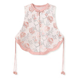 Sonnet 2-Piece Jacquard Vest Pink Skirt Cheongsam Set