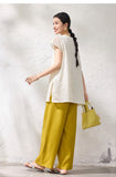 Lilac Beige Embroidered Cheongsam Top