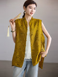 Nocturne Yellow Jacquard Vest Cheongsam