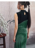 Manor Green Dragon Print Cheongsam Dress