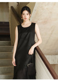 Adeline Black Silk Cheongsam Dress