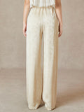 Regulus Beige Jacquard High-Waisted Pants Cheongsam