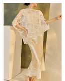 Eloise 2-Piece Rose Lace Cheongsam Set