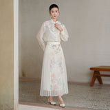 Aristocrat 2-Piece Crabapple Apricot Jacquard Cheongsam Top