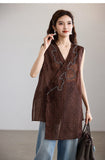 Muse Brown Embroidered Cheongsam Vest