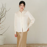 Kristina Crabapple Brown Embroidered Cheongsam Top