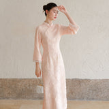 Heloise Cherry Blossom Asymmetrical Cheongsam Dress