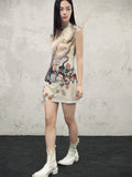 Wilhelmina Warm Yellow Floral Cheongsam Dress
